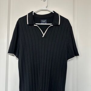 Abercrombie & Fitch Black Polo with White Trim